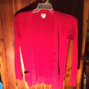 Red Button Up Cardigan