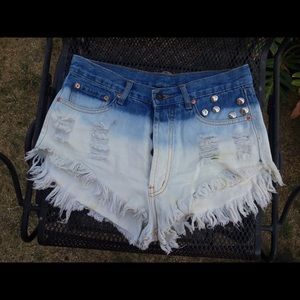 NEW Mid waist fringe studded shorts