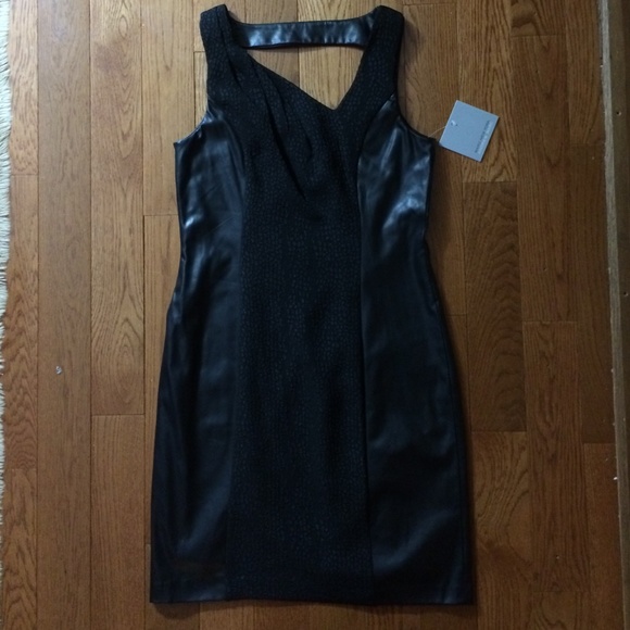 Marc New York faux leather trim dress - Picture 1 of 2
