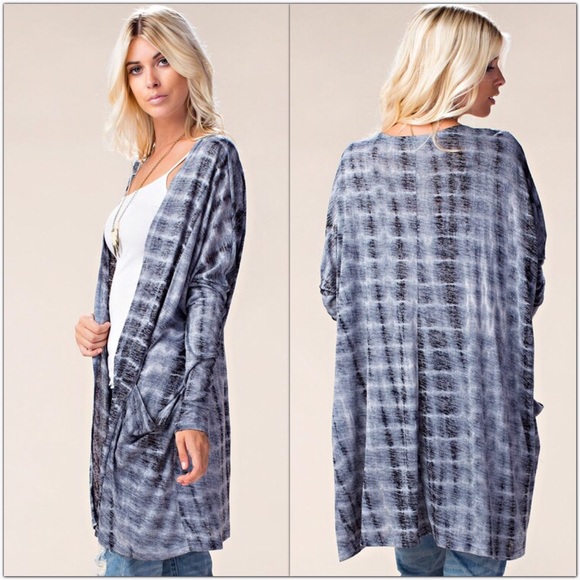 ➖Last One➖Navy Tie Dye Pocket Cardigan - Picture 2 of 4