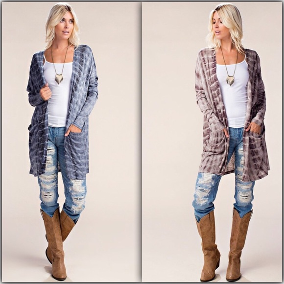 ➖Last One➖Navy Tie Dye Pocket Cardigan - Picture 4 of 4