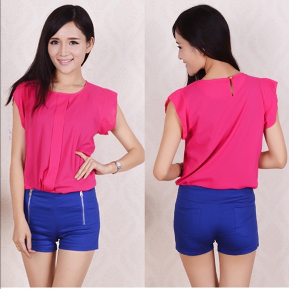 Tops - New pink chiffon blouse size XL