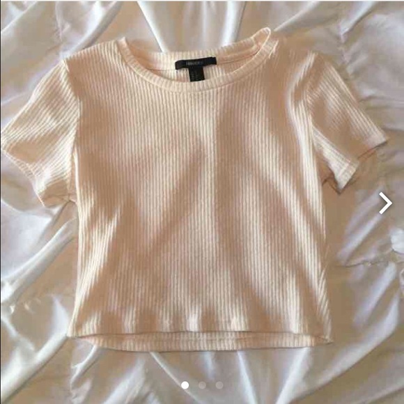Sold on Merc.Ribbed Cream Crop Top