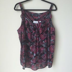 Red Paisley thin strap top.   Size 18/20