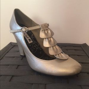 Silver Ruffle Heels