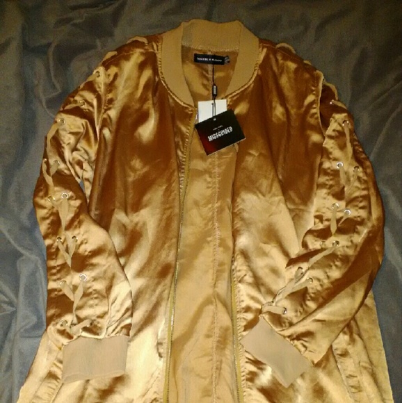 Carli Bybel x Missguided Rose Gold Bomber Jacket