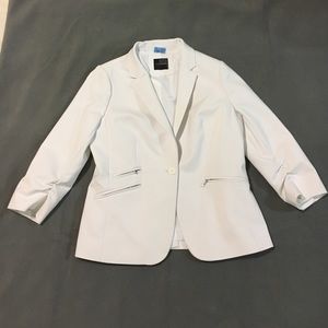 White Ruched-sleeve Blazer from The Limited