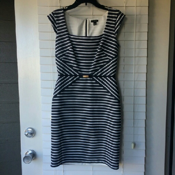 Ann Taylor Navy and White Dress