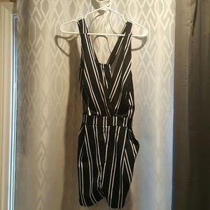 Black and White criss cross romper