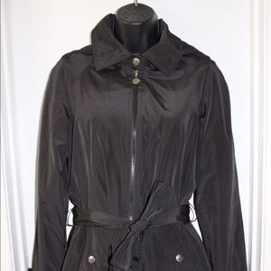 Betsey Johnson black ruffle trench coat-SOLD