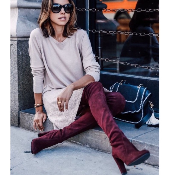 ❗️Last One 8.5❗️Wine Over The Knee Boots - Picture 2 of 4