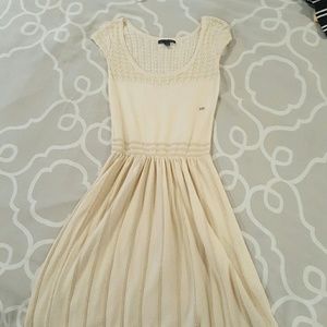 American Eagle Outfitters Cream and Gold dress