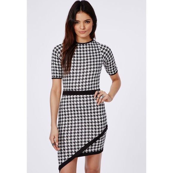 Bodycon Houndstooth Dress