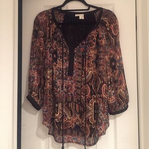 Meadow Rue Printed Peasant Top