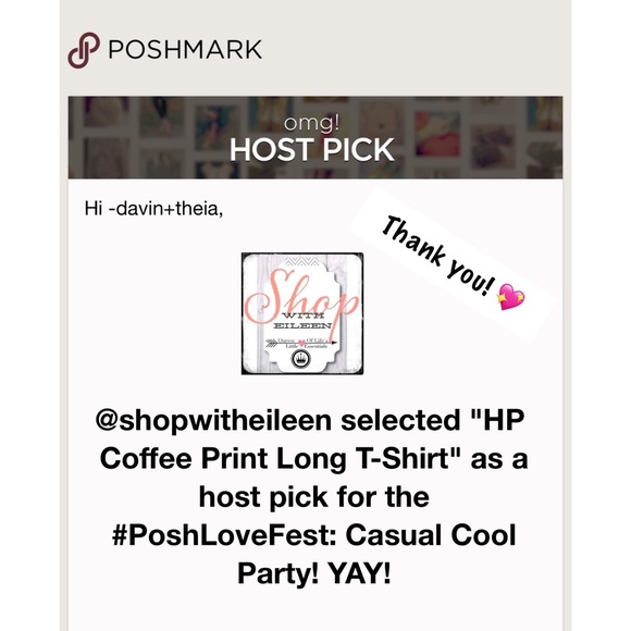 HP 4X 💖 Coffee Print Long T-Shirt - Picture 5 of 6