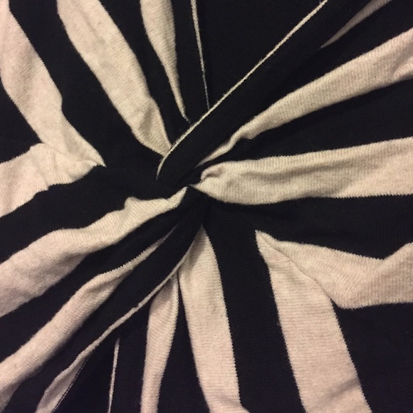 INC - Black and Cream Stripe Top Built-In Tank - Picture 2 of 3