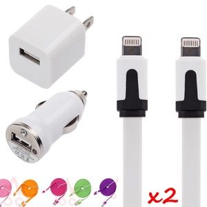 White iPhone Charging Kit for iPhone 5,5C,5S,6,6+