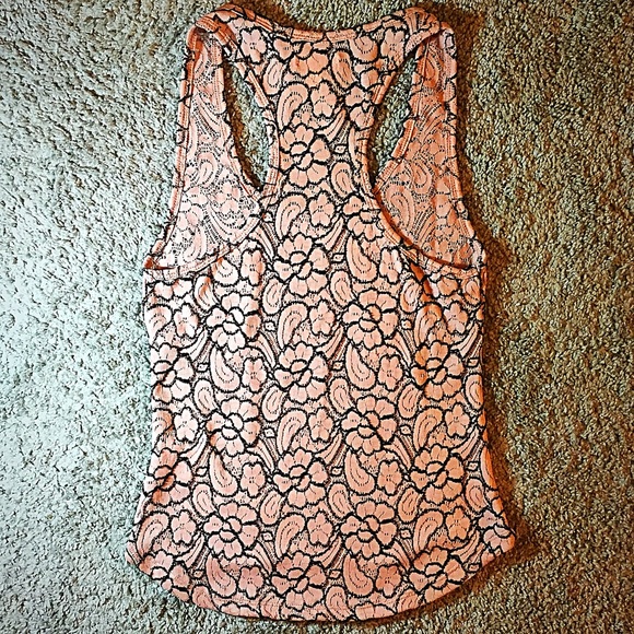 SILENCE + NOISE floral lace racerback tank top - Picture 2 of 4
