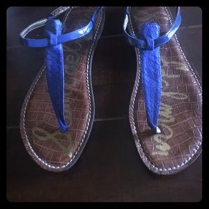 Snakeskin t-strap sandals