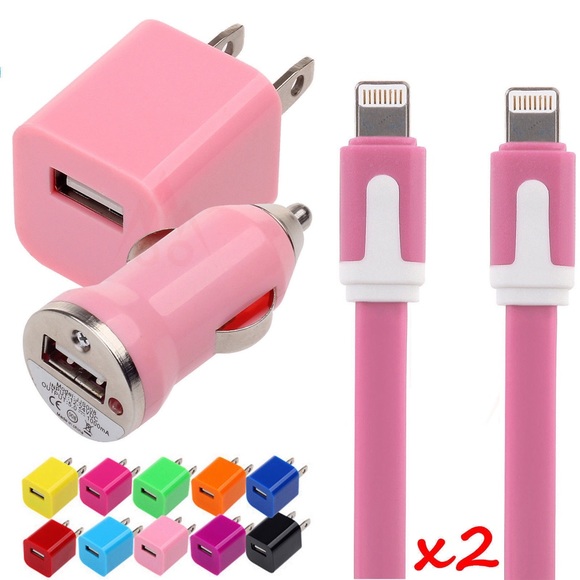Pink iPhone Charging Kit for iPhone 5,5C,5S,6,6+ - Picture 1 of 1