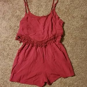 Burgandy romper from rue 21