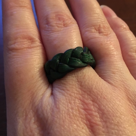 Green braided ring