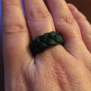 Green braided ring