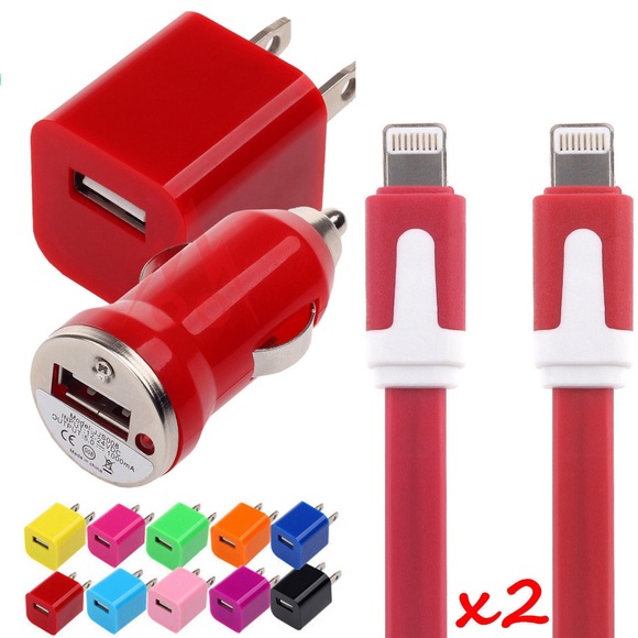 Red iPhone Charging Kit for iPhone 5,5C,5S,6,6+ - Picture 1 of 1