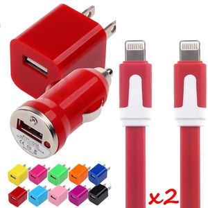 Red iPhone Charging Kit for iPhone 5,5C,5S,6,6+