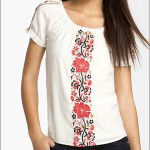 Lucky Brand embroidered boho top
