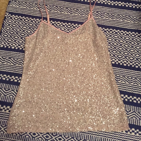 EXPRESS. pale pink sequence cami