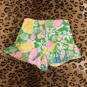 High Waisted Lilly Pulitzer Shorts with Ruffle Hem