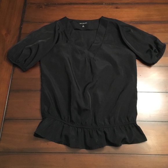 Black Limited top with funky hem detail