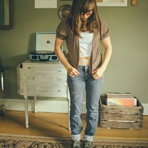 BCBG Angora/Wool/Nylon Short Sleeve Cardigan