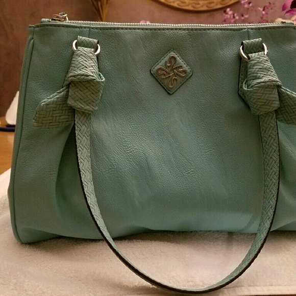 NWT Simply Vera Wang Teal Woven Bag - Picture 2 of 4