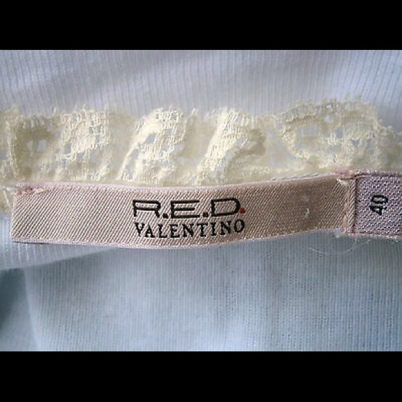 Red Valentino Ribbed Lace Halter Top, sizeXS, EU40 - Picture 2 of 3