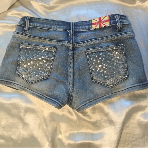 Sparkle jean short shorts