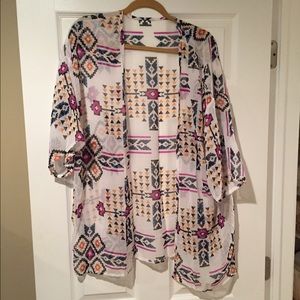 One Size Aztec Kimono Cardigan