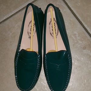 Brand new TODS slip on emerald shoes 37 1/2