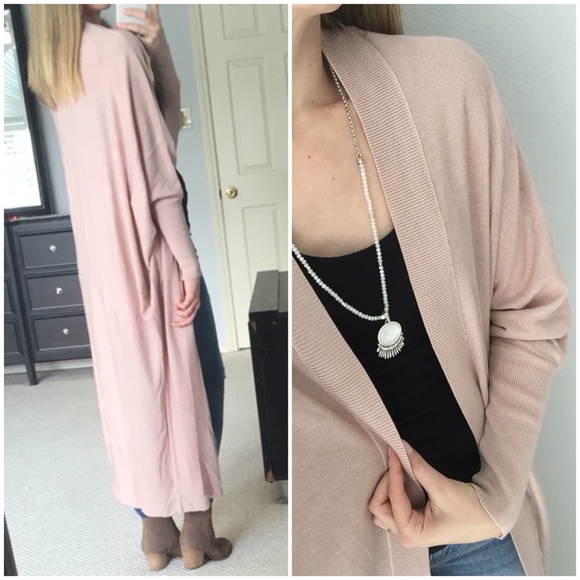 1 HOUR!⚡️LAST 1! Mauve Drop Shoulder Maxi Cardigan - Picture 4 of 4