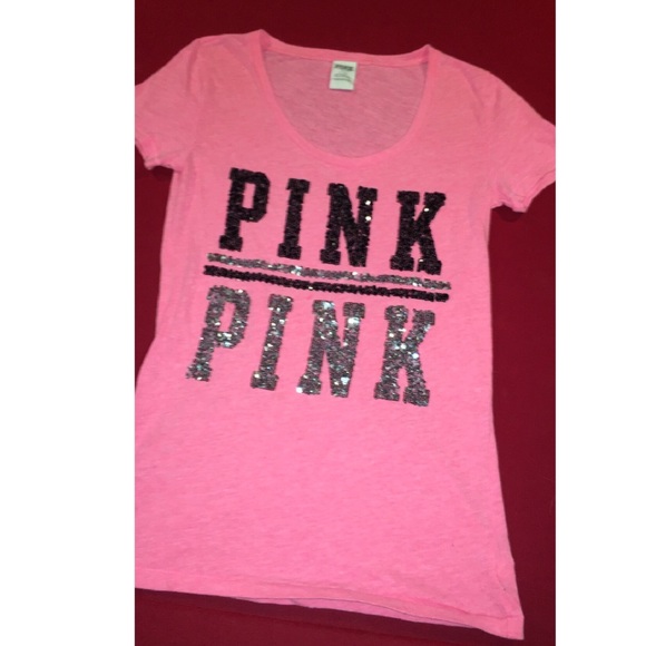 Pink Victoria's secret tee-shirt with sequins