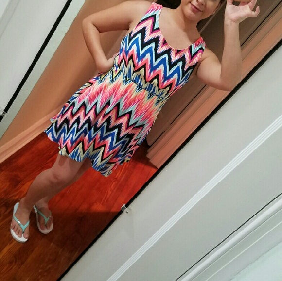 Colorful-pink, neon orange, blue, lime green Dress