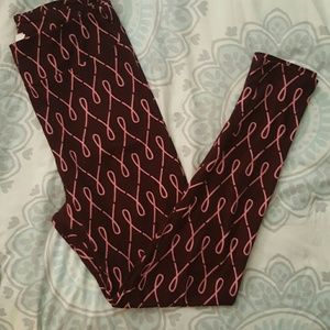 Lularoe breast cancer awareness leggings