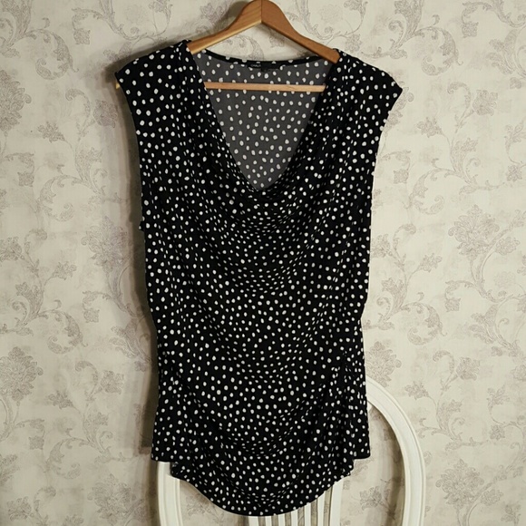 Cowl neck drape front top