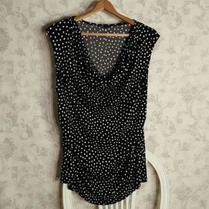 Cowl neck drape front top