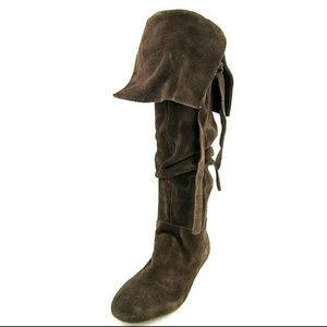 Nine West Knee High Brown Suede Boots 6.5