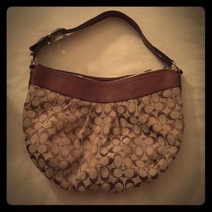 Brown Coach hobo bag