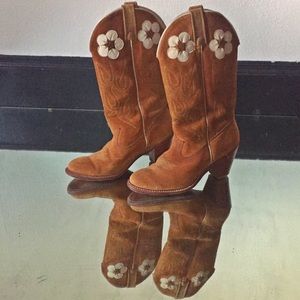 Flower embellished cowboy boots