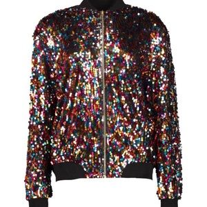 Sequin bomber jacket