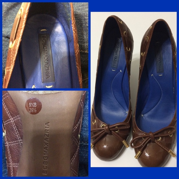 ✨SALE✨BCBGMaxAzria Quilted Leather Patent toe Heel - Picture 2 of 4